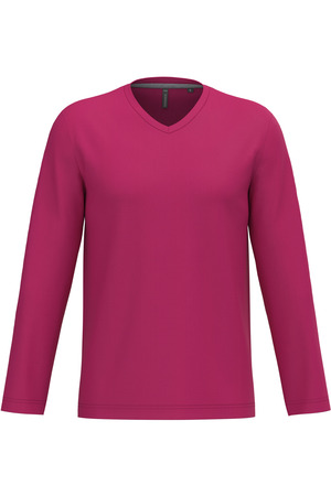 Men's long-sleeved V-neck T-shirt