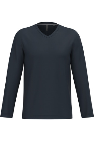 Men's long-sleeved V-neck T-shirt