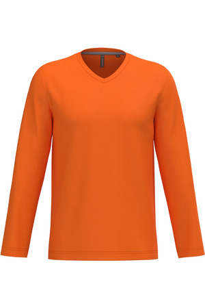 Men's long-sleeved V-neck T-shirt