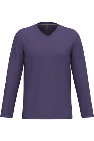 Men's long-sleeved V-neck T-shirt