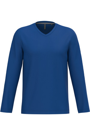 Men's long-sleeved V-neck T-shirt