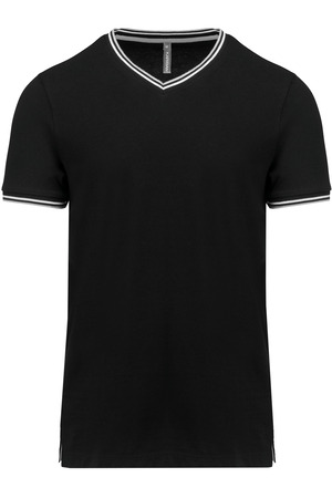 T-Shirt aus Piqué-Trikot mit V-Ausschnitt für Herren