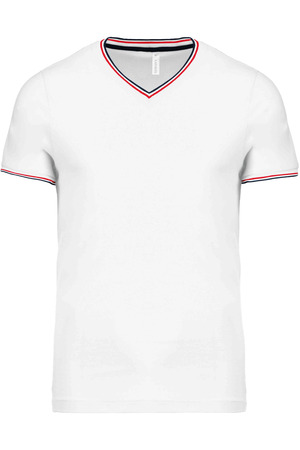 T-Shirt aus Piqué-Trikot mit V-Ausschnitt für Herren