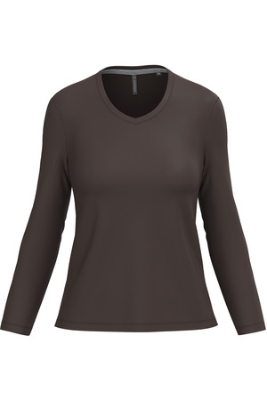 Ladies' long sleeve V-neck T-shirt