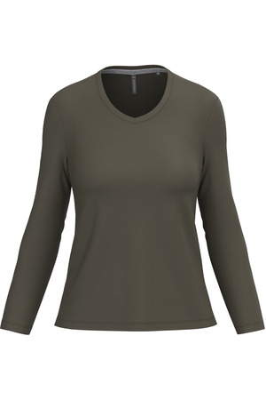 Ladies' long sleeve V-neck T-shirt