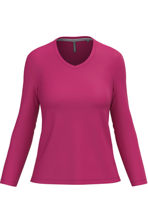 Ladies' long sleeve V-neck T-shirt