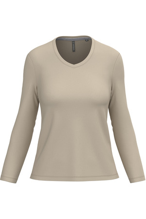 Ladies' long sleeve V-neck T-shirt