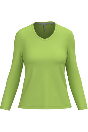 Ladies' long sleeve V-neck T-shirt