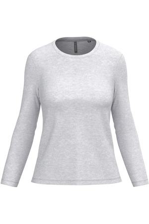 Ladies' long-sleeved crew neck T-shirt
