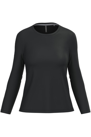Ladies' long-sleeved crew neck T-shirt