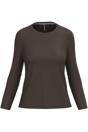 Ladies' long-sleeved crew neck T-shirt