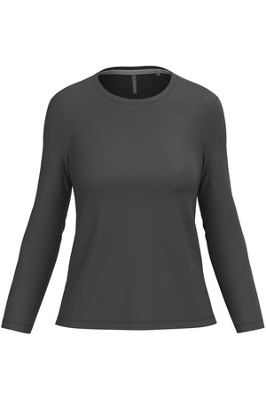 Ladies' long-sleeved crew neck T-shirt
