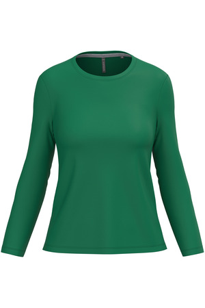 Ladies' long-sleeved crew neck T-shirt