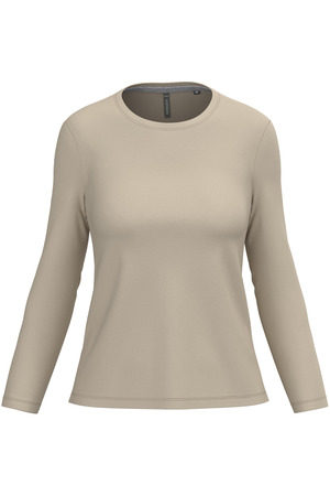 Ladies' long-sleeved crew neck T-shirt