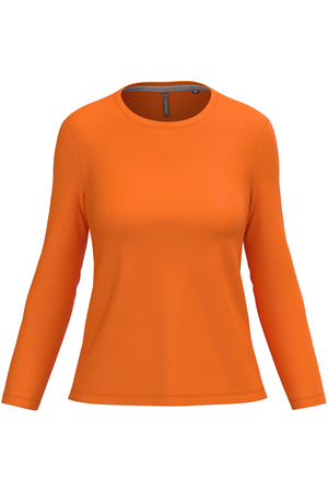 Ladies' long-sleeved crew neck T-shirt