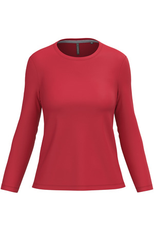 Ladies' long-sleeved crew neck T-shirt