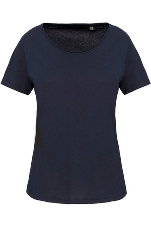 Bio-T-Shirt für Damen mit kurzen Ärmeln und ungesäumtem Halsauss