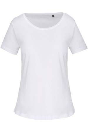 Bio-T-Shirt für Damen mit kurzen Ärmeln und ungesäumtem Halsausschnitt Heather Deluxe
