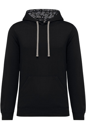 Unisex-Kapuzensweatshirt mit kontrastfarbener Kapuze und Motiven