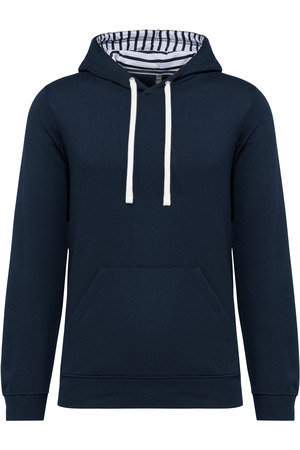 Unisex-Kapuzensweatshirt mit kontrastfarbener Kapuze und Motiven