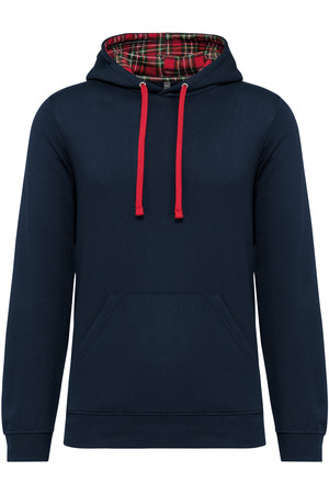 Unisex-Kapuzensweatshirt mit kontrastfarbener Kapuze und Motiven