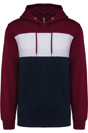 Dreifarbiges Kapuzensweatshirt, Unisex