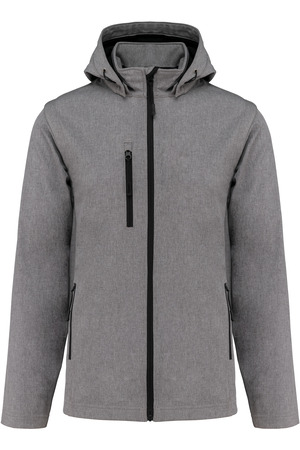 3-lagige Unisex-Softshell-Jacke mit Kapuze und abnehmbaren Ärmel