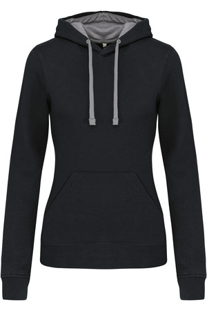 DAMEN-KAPUZENSWEATSHIRT BICOLOR