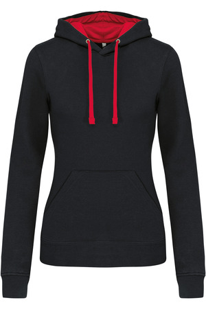 DAMEN-KAPUZENSWEATSHIRT BICOLOR