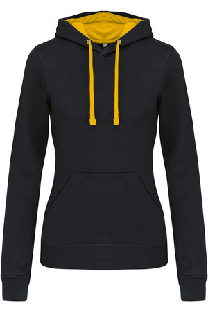 DAMEN-KAPUZENSWEATSHIRT BICOLOR