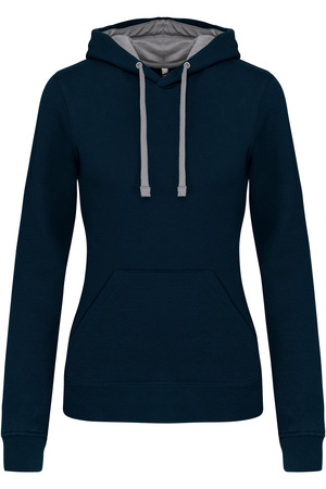 DAMEN-KAPUZENSWEATSHIRT BICOLOR