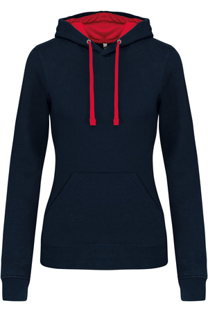 DAMEN-KAPUZENSWEATSHIRT BICOLOR