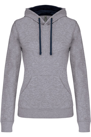 DAMEN-KAPUZENSWEATSHIRT BICOLOR