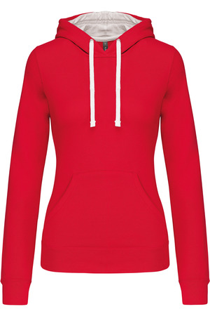 DAMEN-KAPUZENSWEATSHIRT BICOLOR