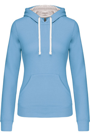 DAMEN-KAPUZENSWEATSHIRT BICOLOR