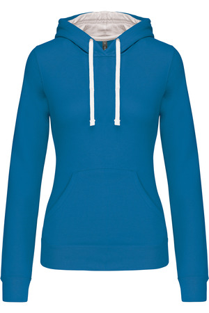 DAMEN-KAPUZENSWEATSHIRT BICOLOR
