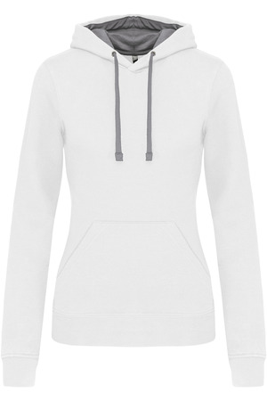DAMEN-KAPUZENSWEATSHIRT BICOLOR