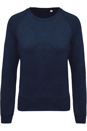 Damen Sweatshirt BIO-BAUMWOLLE Rundhalsausschnitt Raglanärmel He