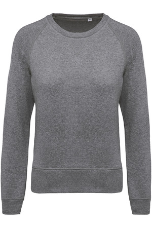 Damen Sweatshirt BIO-BAUMWOLLE Rundhalsausschnitt Raglanärmel He