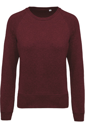 Damen Sweatshirt BIO-BAUMWOLLE Rundhalsausschnitt Raglanärmel He