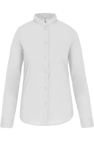 DAMEN HEMDBLUSE MAO-KRAGEN LANGARM