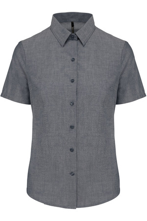 Damen Oxford Kurzarmbluse