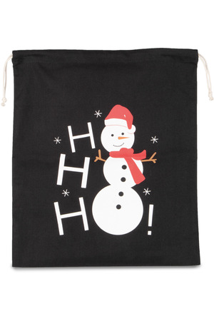 Baumwolltasche mit Kordelzug und Schneemannmotiv