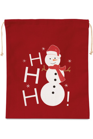 Baumwolltasche mit Kordelzug und Schneemannmotiv