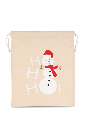 Baumwolltasche mit Kordelzug und Schneemannmotiv