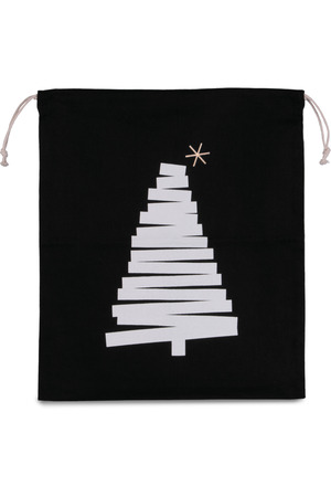 Baumwolltasche mit Kordelzug und Tannenbaummotiv