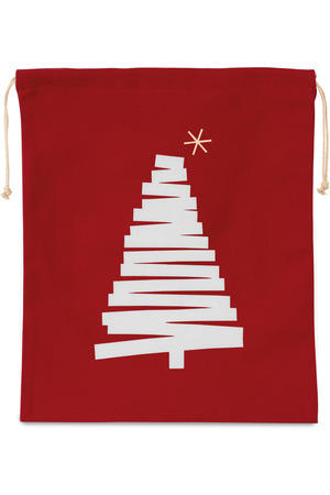 Baumwolltasche mit Kordelzug und Tannenbaummotiv