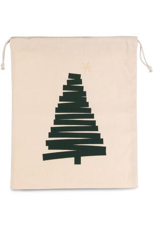Baumwolltasche mit Kordelzug und Tannenbaummotiv
