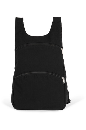 Recycelter Rucksack mit Anti-Diebstahlschutz-Tasche auf der Rück