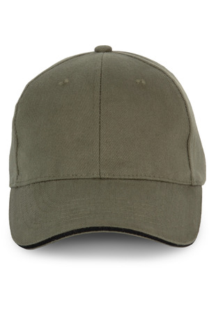 6-Panel-Kappe aus biologischer Baumwolle mit Kontrast-Sandwichsc